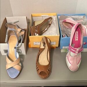 Multiples Pink and Brown Heels for Versatile Style